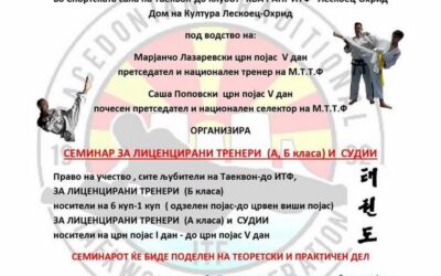 Македонската Традиционална Таеквон-до Федерација ја стартува 2025 со Национален семинар за тренери и судии