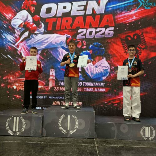 Пролетна жетва на медали од „ТИРАНА ОПЕН 2026” за Македонската традиционална таеквондо федерација